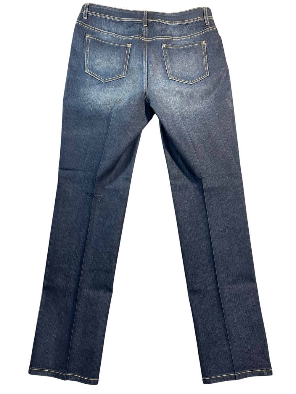 Chicos Dark Wash Denim Blue Jeans Size 2 Cotton Blend Button Zip Closure - Picture 2 of 7